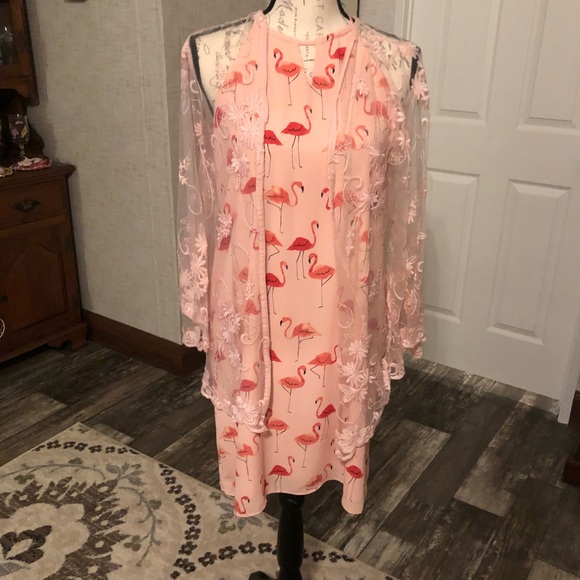 Bloomingdale's Dresses & Skirts - Finn & Grace pale pink flamingo midi dress S